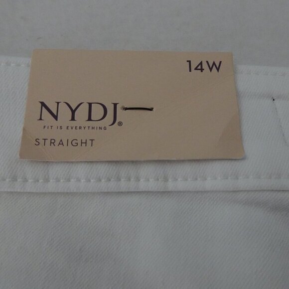 NYDJ Cropped Jeans Women's Plus Size 14W White Stretch Denim Marilyn Straight - Picture 7 of 13